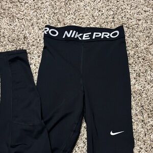 Nike Black Leggings with White Logo